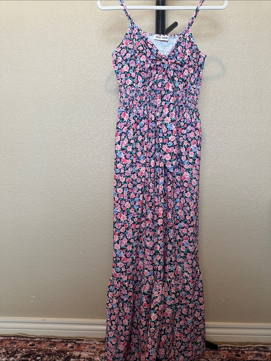 Grace Karin Dresses & Skirts - Grace Karin Navy Floral Maxi Dress with Pink Blossoms